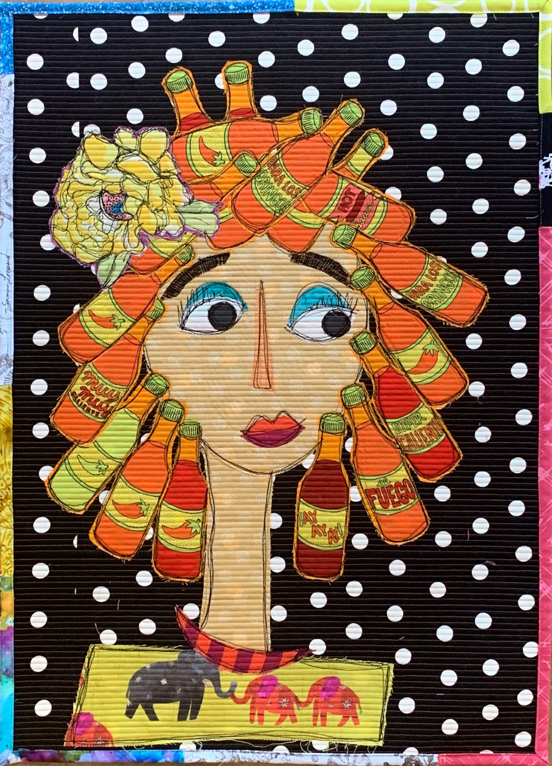 Hot Sauce Hannah, a Fabulous Faces fabric portrait by Jean Impey